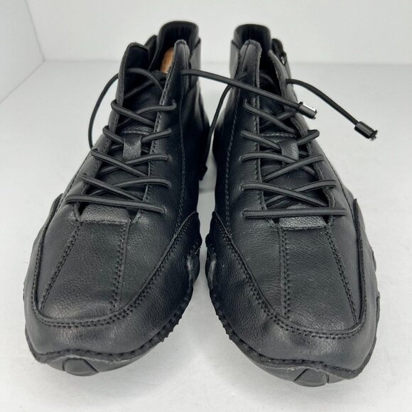 LDeck Mens Black Clever MidTop HooknLoop Fastener Casual Size 9 Ankle Boots - Picture 3 of 8